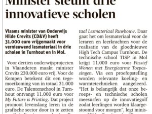Minister steunt drie innovatieve scholen